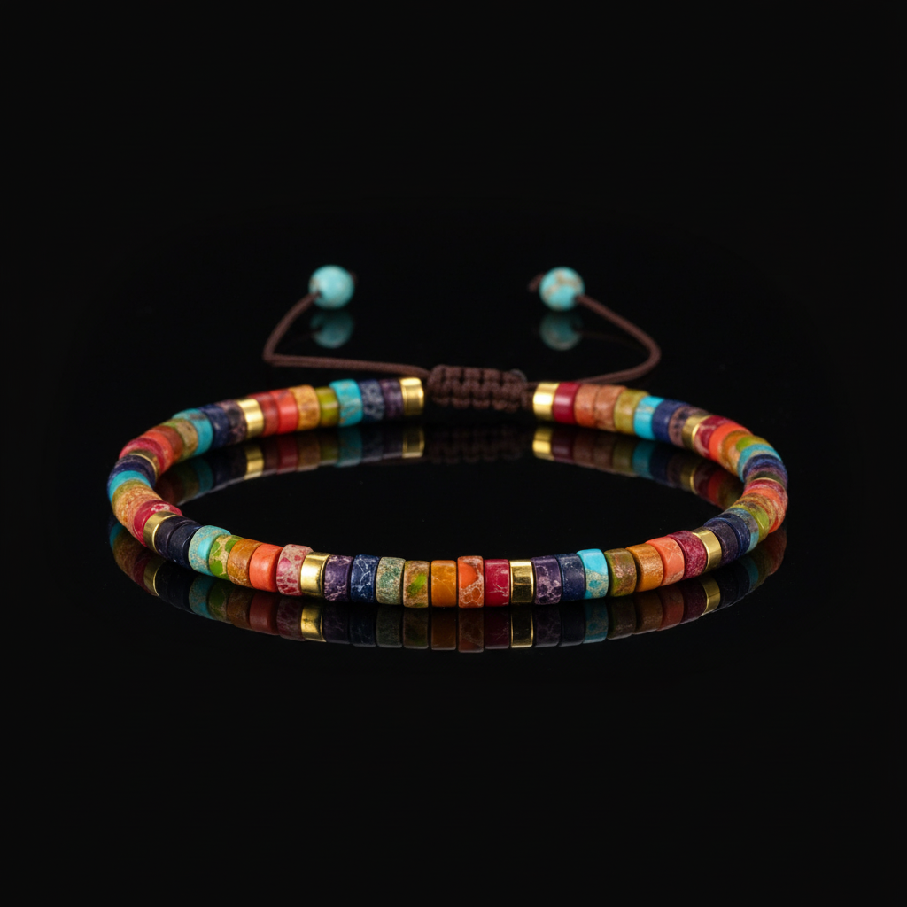 7 Chakra Energiearmband aus Jaspis