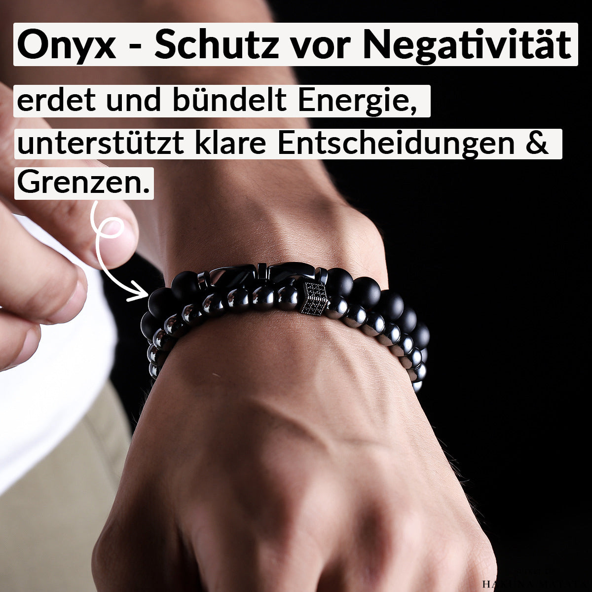 Energy Guardian Armband mit Hämatit & Onyx