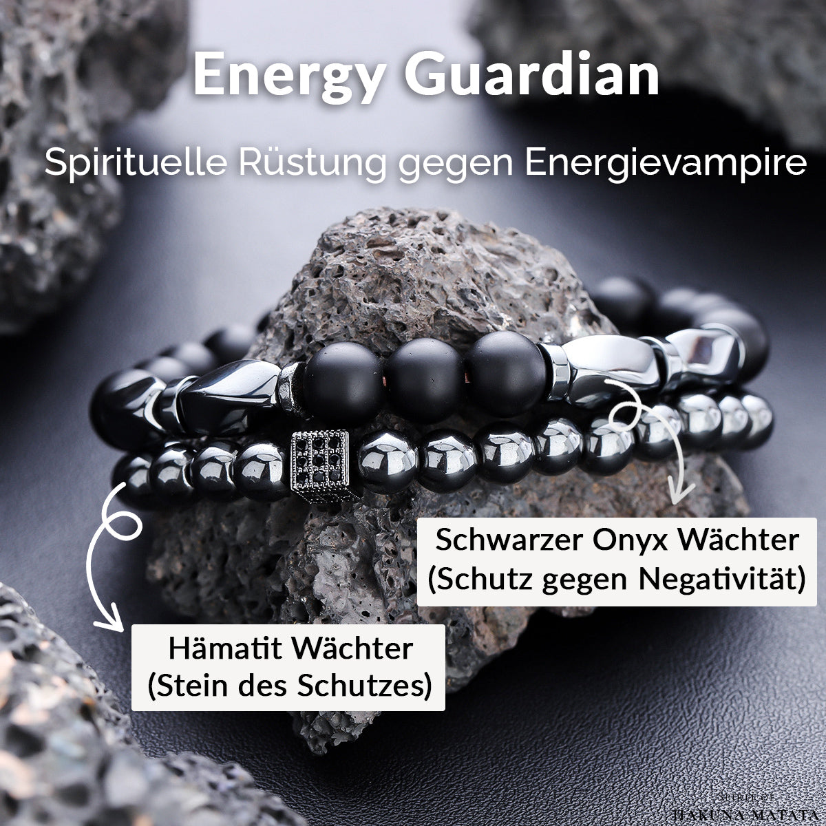 Energy Guardian Armband mit Hämatit & Onyx