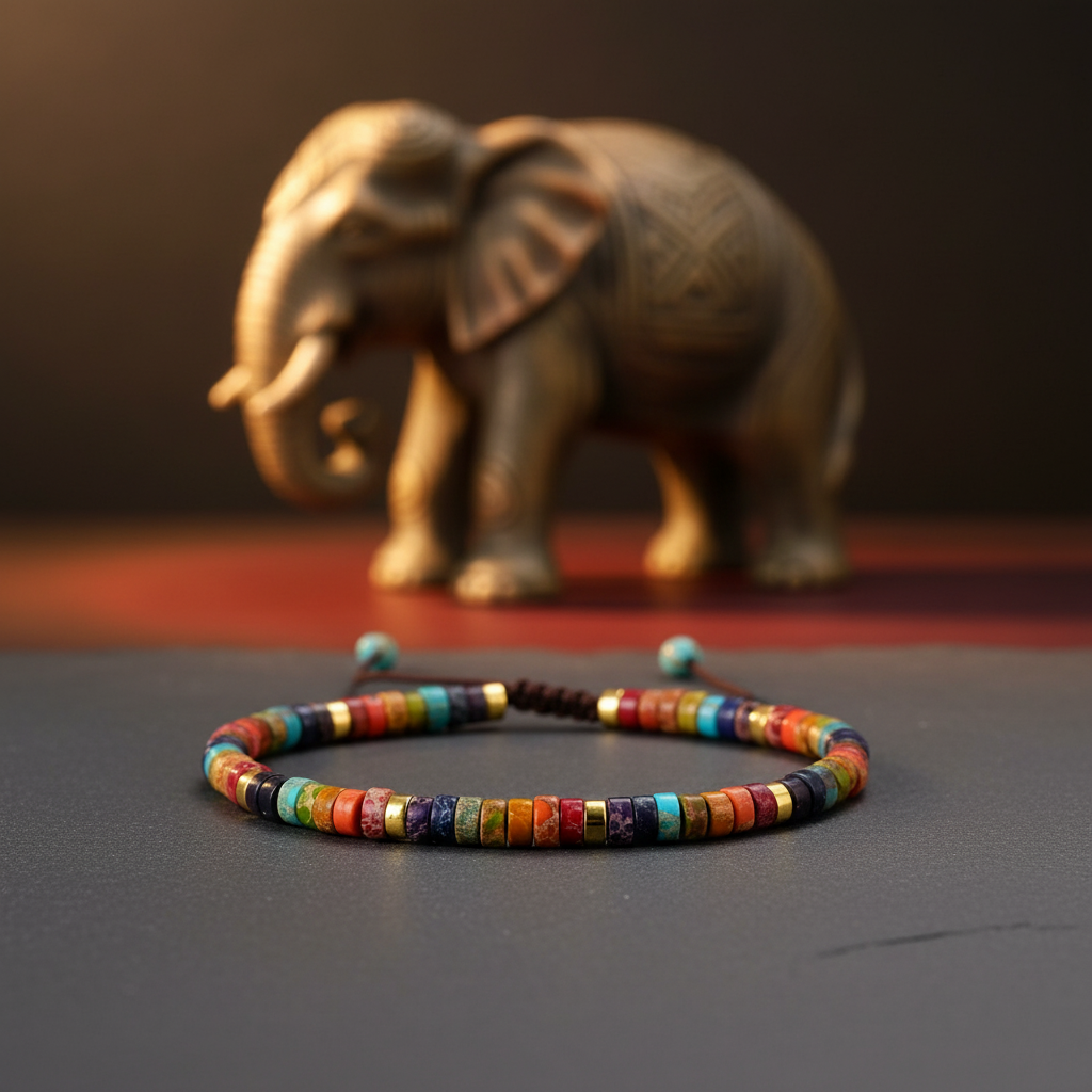 7 Chakra Energiearmband aus Jaspis