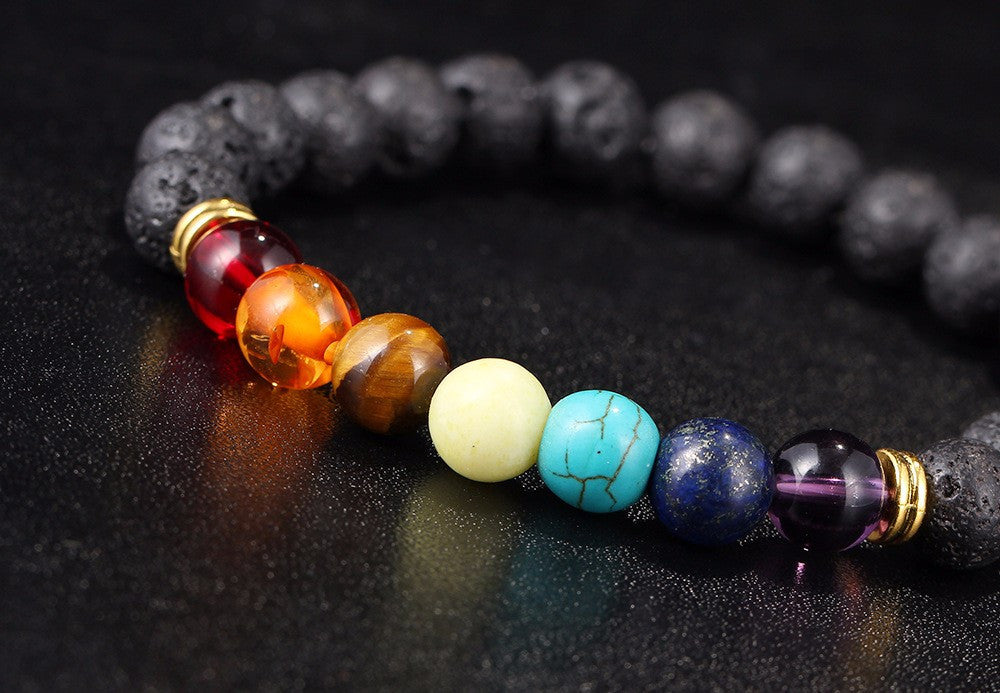 7 CHAKRA LAVA STEIN DIFFUSER ARMBAND - SpiritOfHakunaMatata