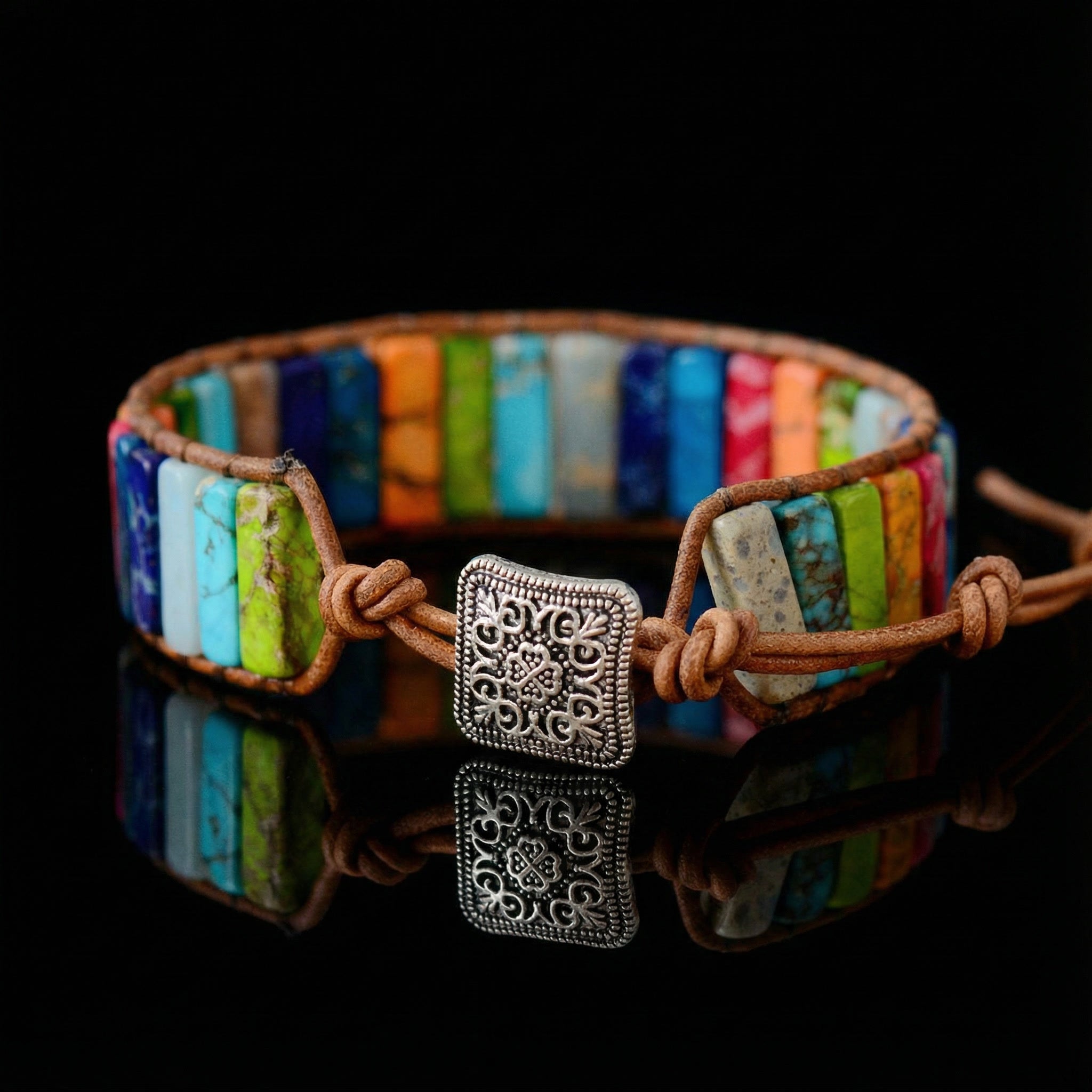 Jaspis 7 Chakra Armband