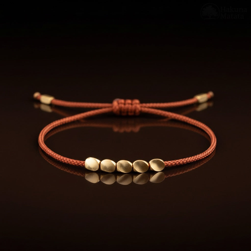 Handgemachtes Tibetisches Glücks-Armband aus Kupfer