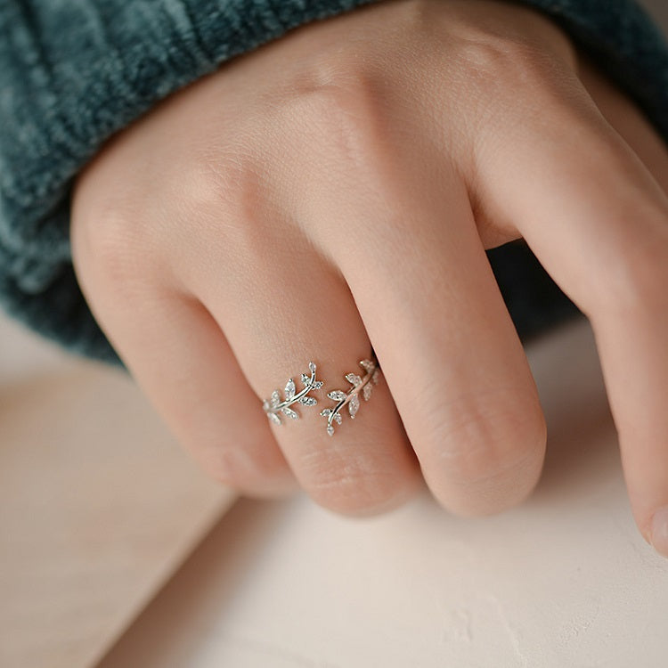 Olivenzweig Ringe (Gold+Silber)