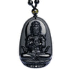 Schwarze Buddha Obsidian Halskette Anhänger Schutzkette Amulett - SpiritOfHakunaMatata