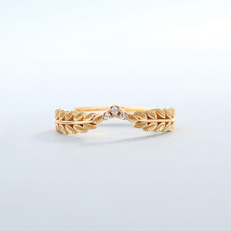 Schöner Lorbeerblatt Ring aus S925 Silber