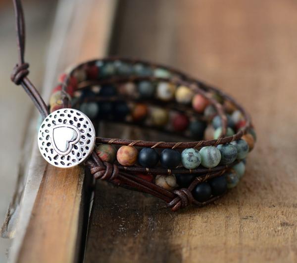 "Harmonie" - Wickelarmband aus Natursteinen - SpiritOfHakunaMatata