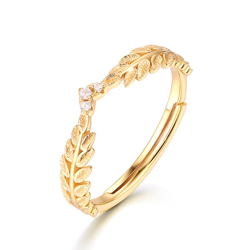 Schöner Lorbeerblatt Ring aus S925 Silber