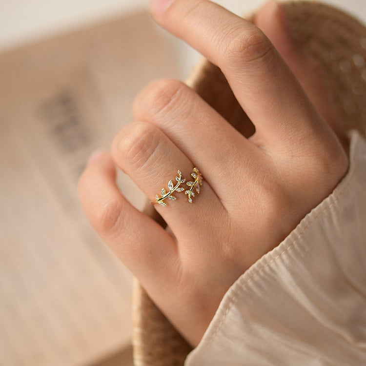 Olivenzweig Ringe (Gold+Silber)