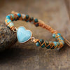 Herz Armband aus Amazonit & Onyx