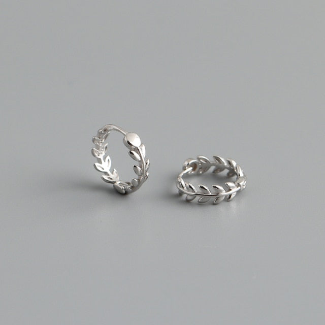 Attraktive Olivenzweig Ohrringe aus S925 Silber