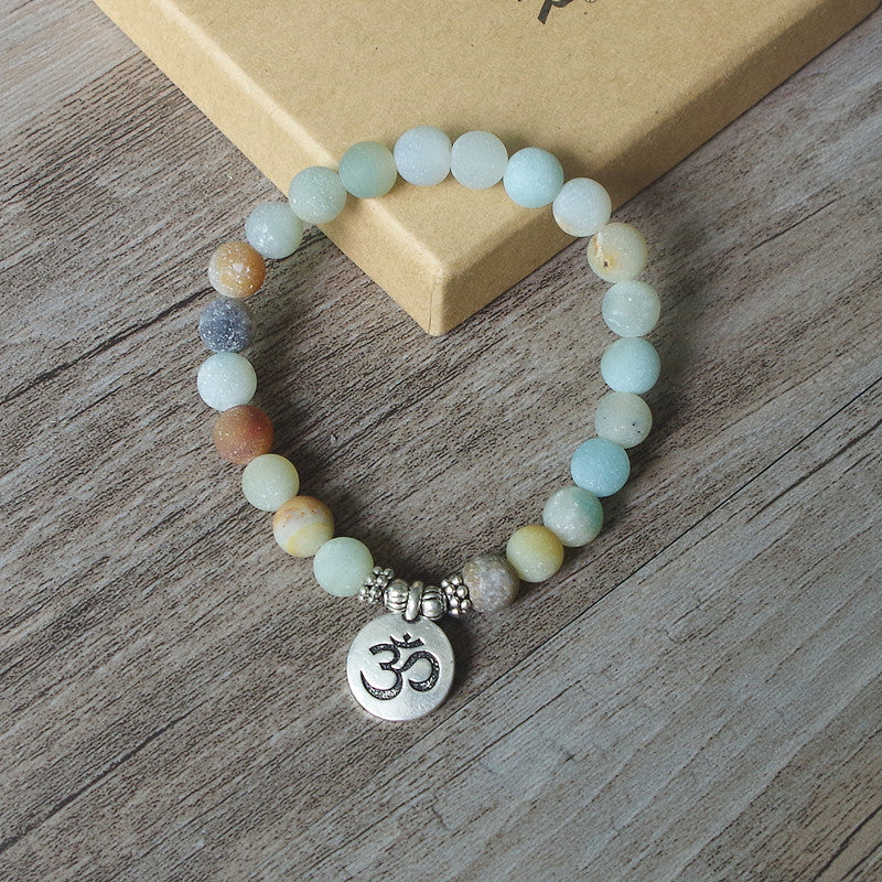 Mala "OM" Amazonit Armband - Beruhigt&Besänftigt bei Stress - SpiritOfHakunaMatata