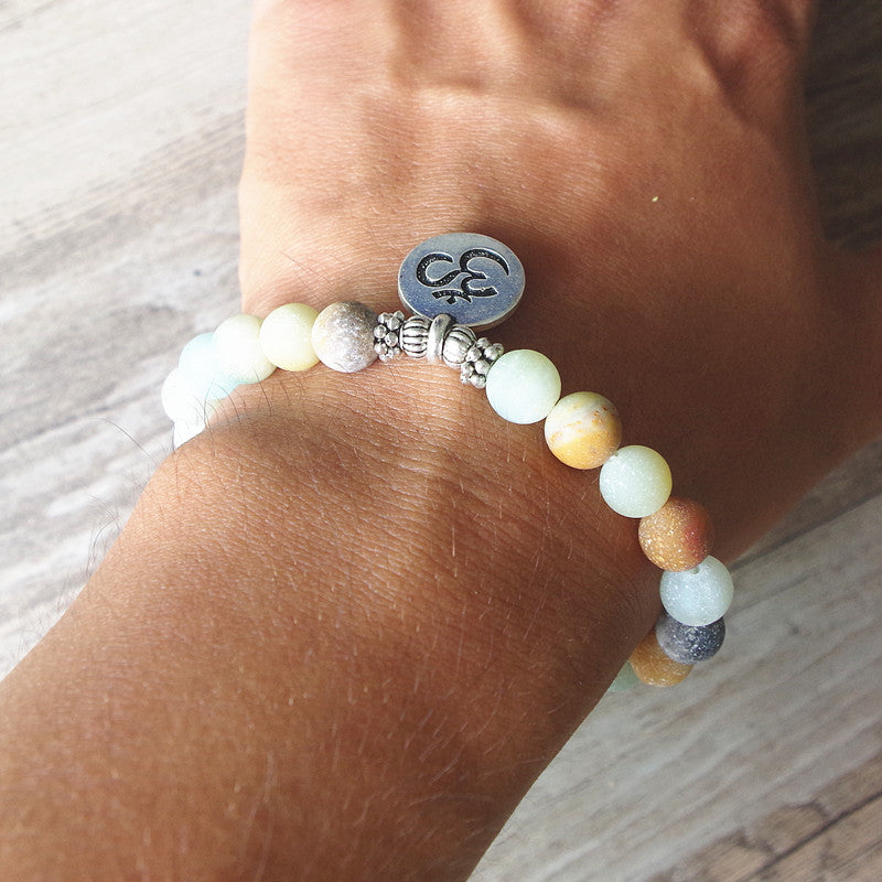 Mala "OM" Amazonit Armband - Beruhigt&Besänftigt bei Stress - SpiritOfHakunaMatata