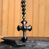Schwarzes Obsidian Kreuz Halskette Anhänger Schutzkette Amulett - Limitiertes Angebot 1 + 1 Geschenkt! - SpiritOfHakunaMatata