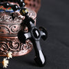 Laden Sie das Bild in den Galerie-Viewer, Schwarzes Obsidian Kreuz Halskette Anhänger Schutzkette Amulett - Limitiertes Angebot 1 + 1 Geschenkt! - SpiritOfHakunaMatata